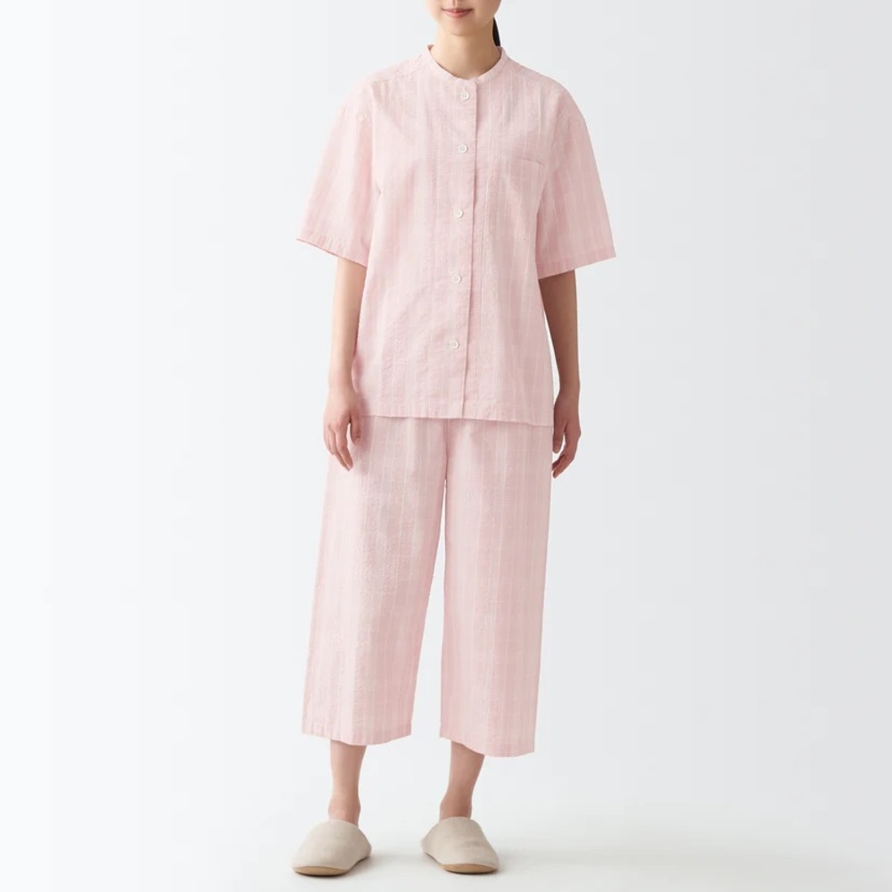 *SOLD*MUJI seersucker short sleeve pajamas - Picture 1 of 7